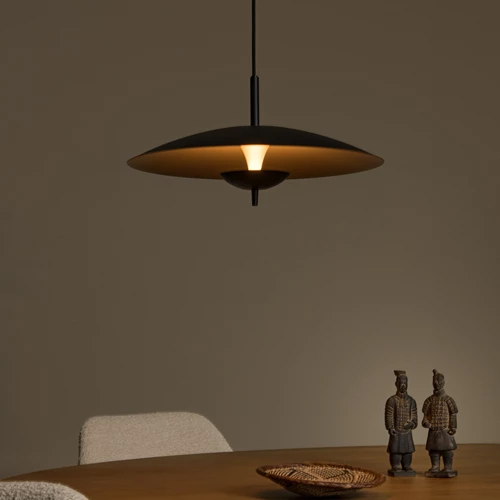 Lucide VULCAN - Suspension - Ø 47 cm - LED Dim. - 1x9W 3000K - Noir - ambiance 1